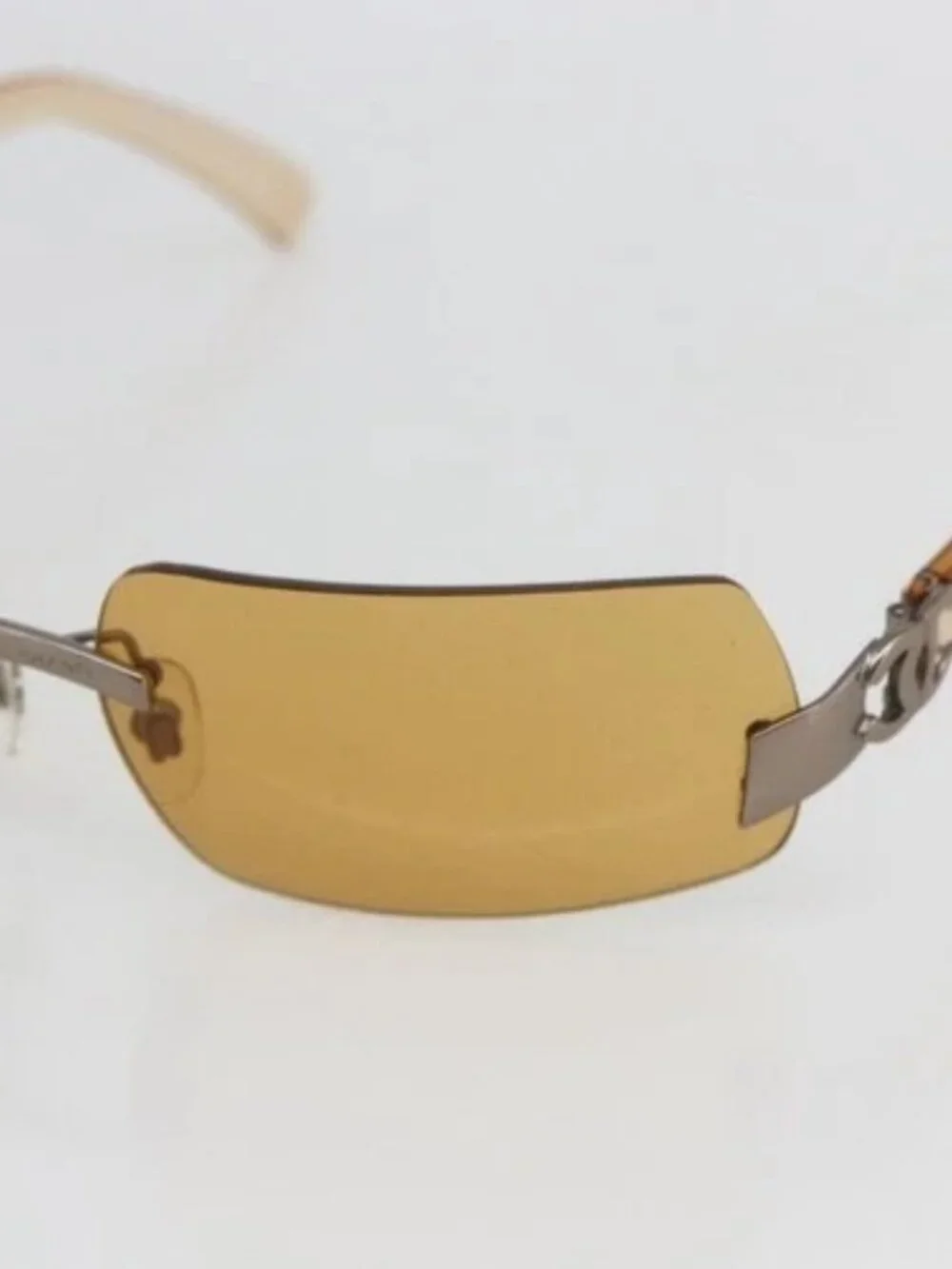 CHANEL Sunglasses plastic Brown CC Auth SW1998